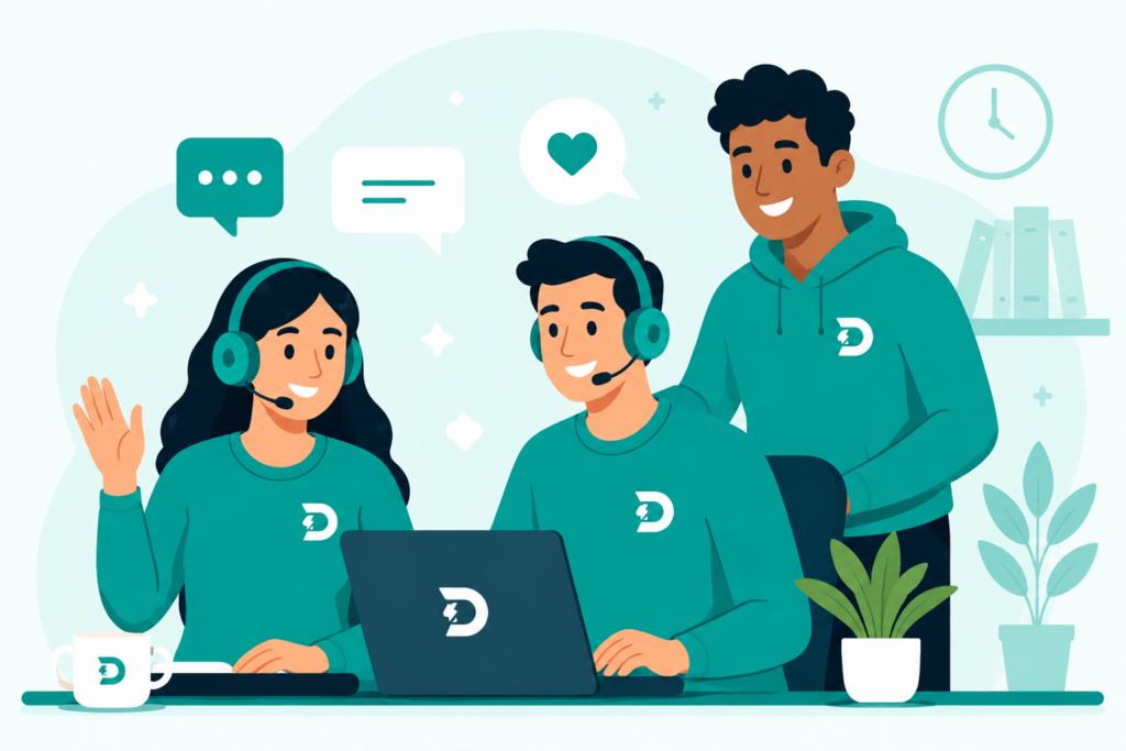 DashPledge support team helping schools and communities launch fundraising campaigns