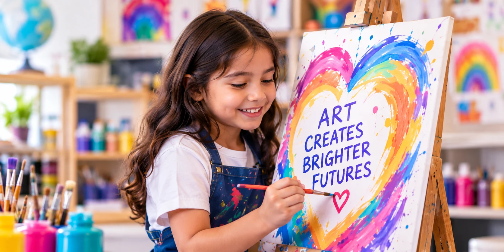 Student painting during a DashPledge Art Challenge